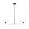 Z-Lite Leila Chandelier, 2-Light, 12 In.W x 42 In.L x 9.5 In.H, Matte Black/White Linen 744-42L-MB - alternate 1